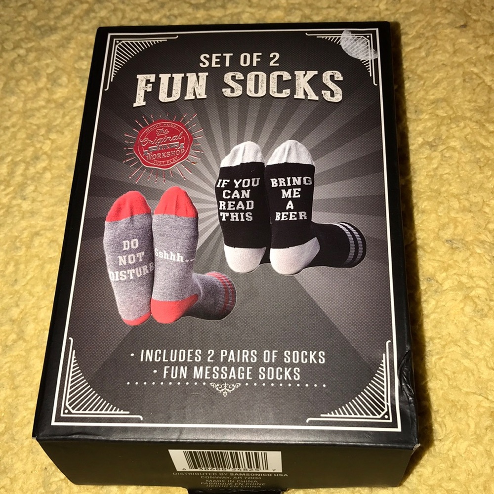 Unisex Fun Socks 2 pair,  fits up to size 12